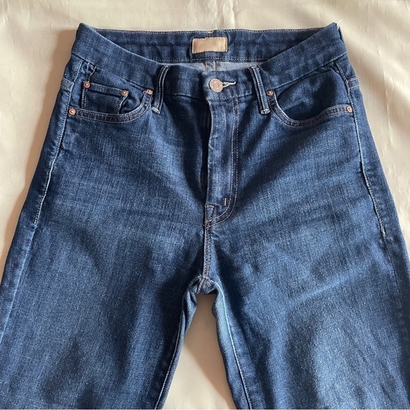 MOTHER- High Waisted Looker Skinny Jeans in Dark Wash Clean Sweep Size 25 - Picture 4 of 10